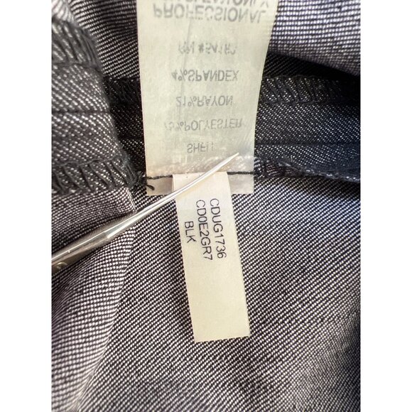 Calvin Klein Denim Shirt Dress Size 6 Snap Front Belted Black Work Utility NEW - Picture 6 of 8